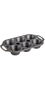 lodge マフィン型 Amazon.com: Lodge Seasoned Cast Iron Mini Cake Pan, 7