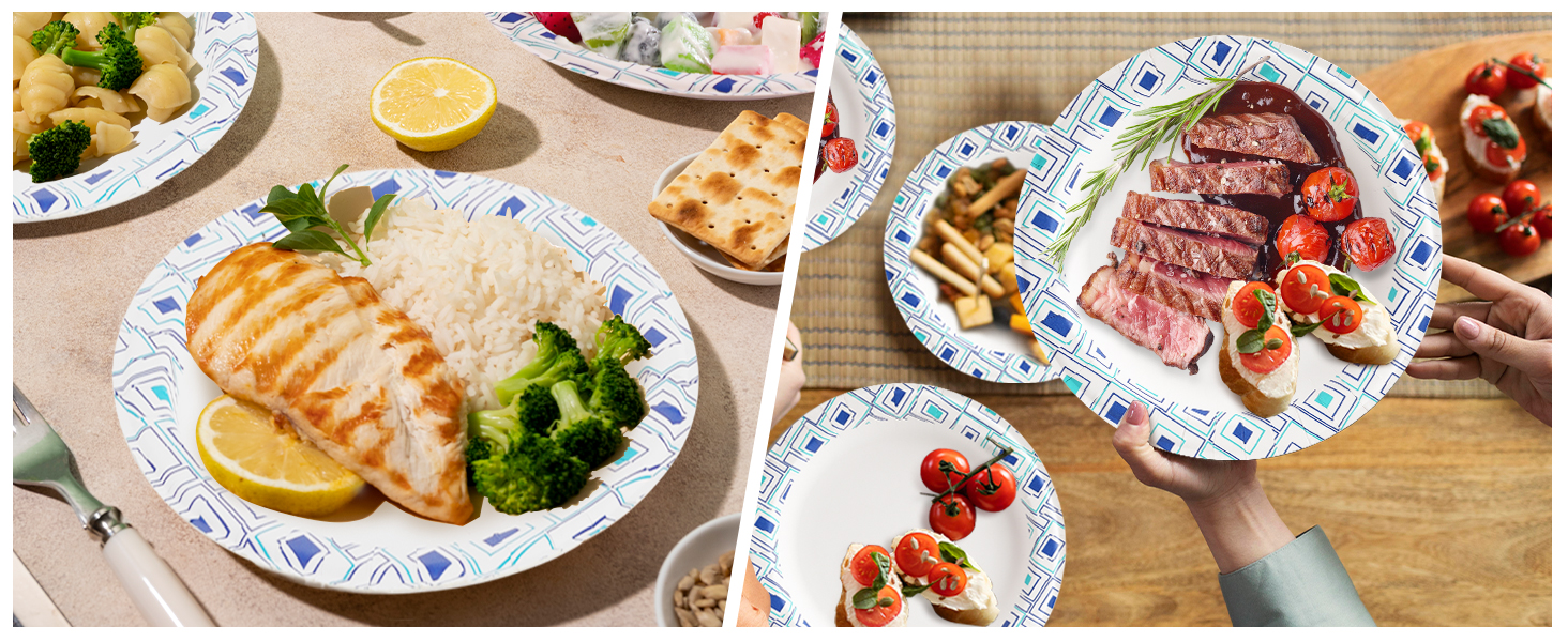 Lamosi 8.5 Inch Disposable Paper Plates, Paper Plates 200