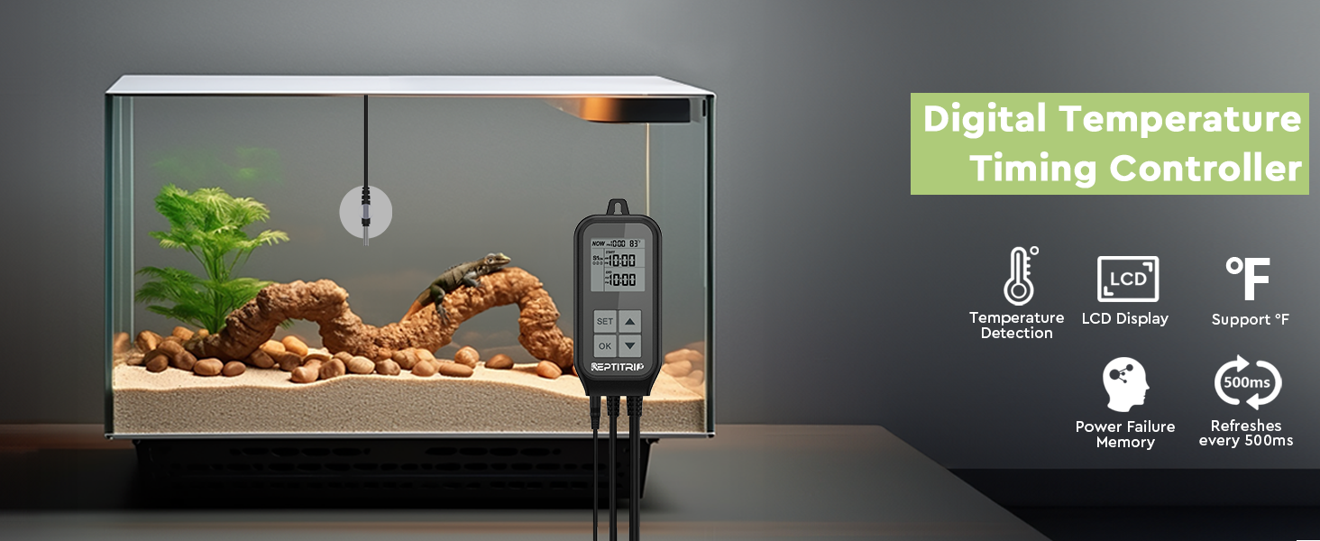 REPTITRIP Reptile Thermostat, Reptile Light Timer for