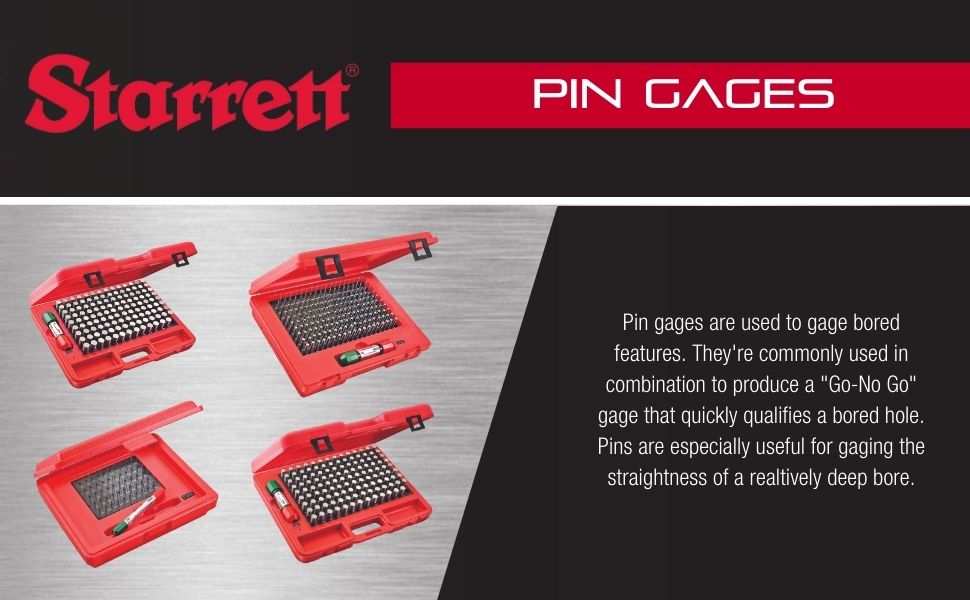 Starrett Precision Steel Pin Gage Set with Rugged, High Impact