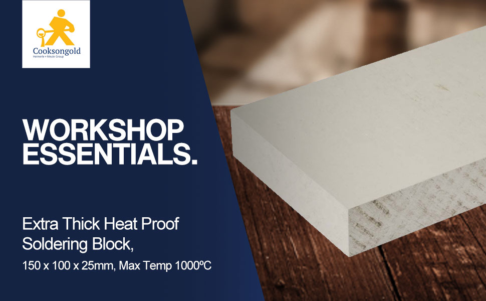 Cooksongold Jeweller's Extra Thick Heat Proof Soldering Block, 150 x