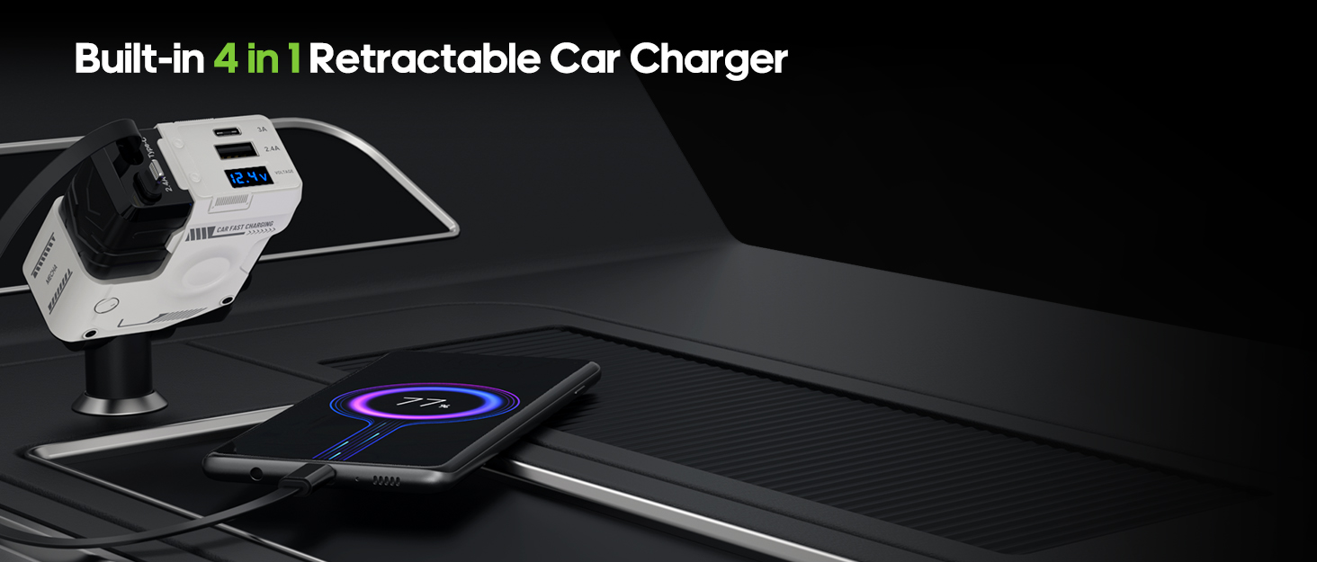 retractable car charger 4 in 1 fast car phone