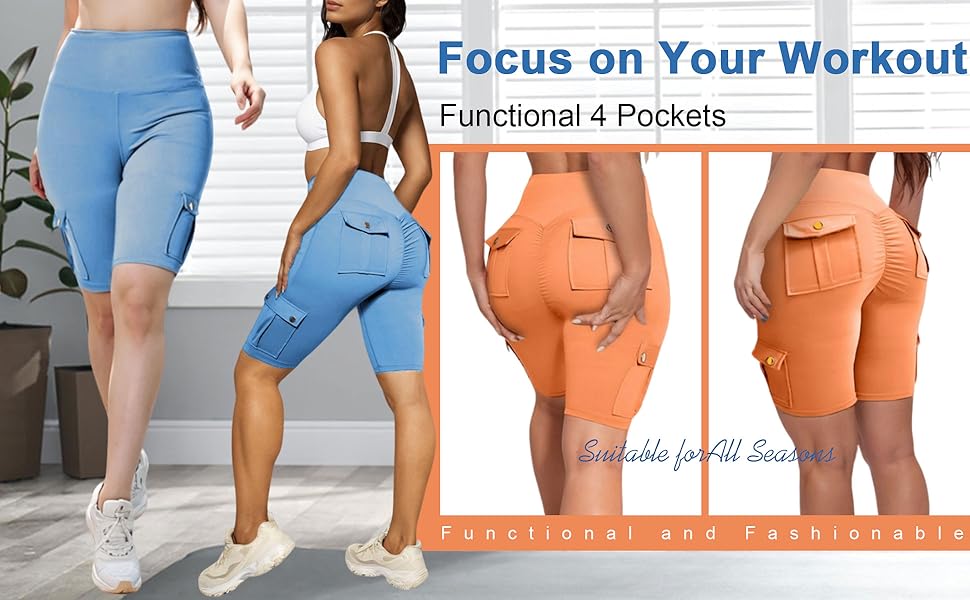 Nuofengkudu Gym Shorts for Women Running Scrunch Bums High Waisted