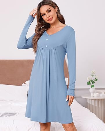 iClosam Women's Maternity Nightdress Button Down Nightgown Soft Cotton Breastfeeding Nightwear Labour Nursing for Hospital Pyjamas Loungewear S-XXL 18 a9288321 b3e0 44b3 a17b ad287cff843b. CR0,19,1700,2127 PT0 SX362 V1