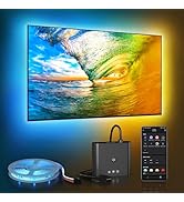 PWAYTEK Smart TV LED Backlight with HDMI 4K30Hz Sync Box, LED Lights for 55-85 inch TVs, 16.4ft R...