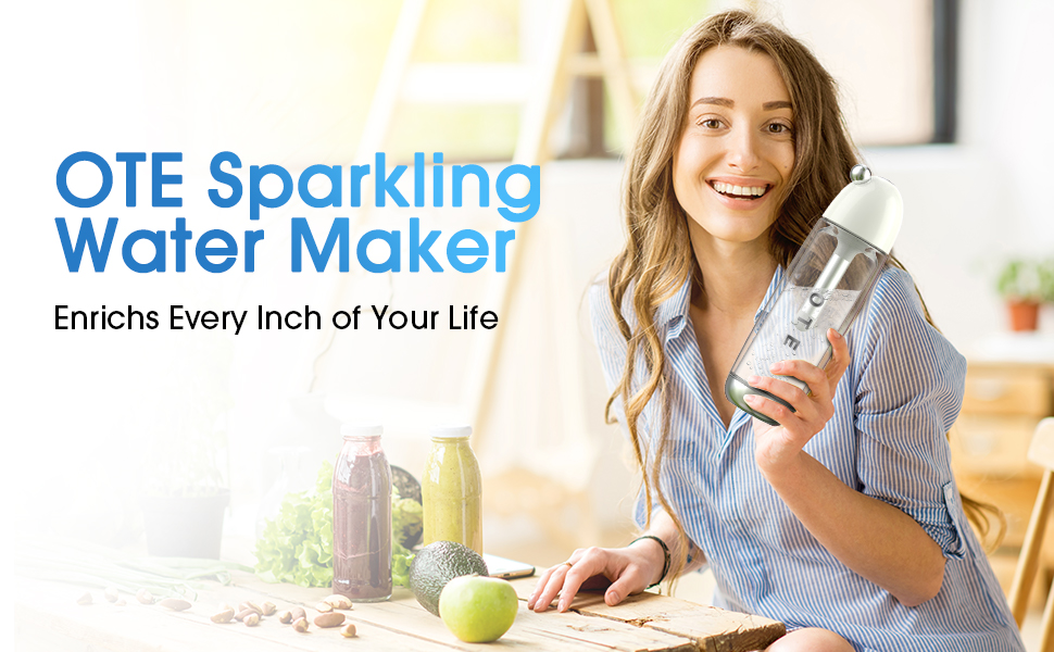 OTE Sparkling Water Maker Machine with 20 CO2 Cylinders, Double Layer