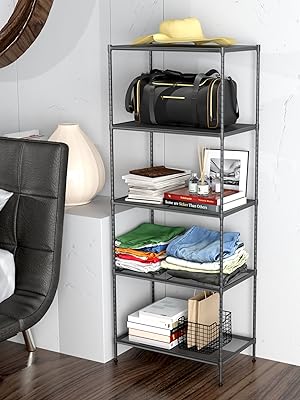 新品　スチールラック　5段　幅60cm 収納棚　シェルフ　ラック　メタルラック Amazon｜メタルラック 5段 ラック キッチンラック サイドラック 高さ