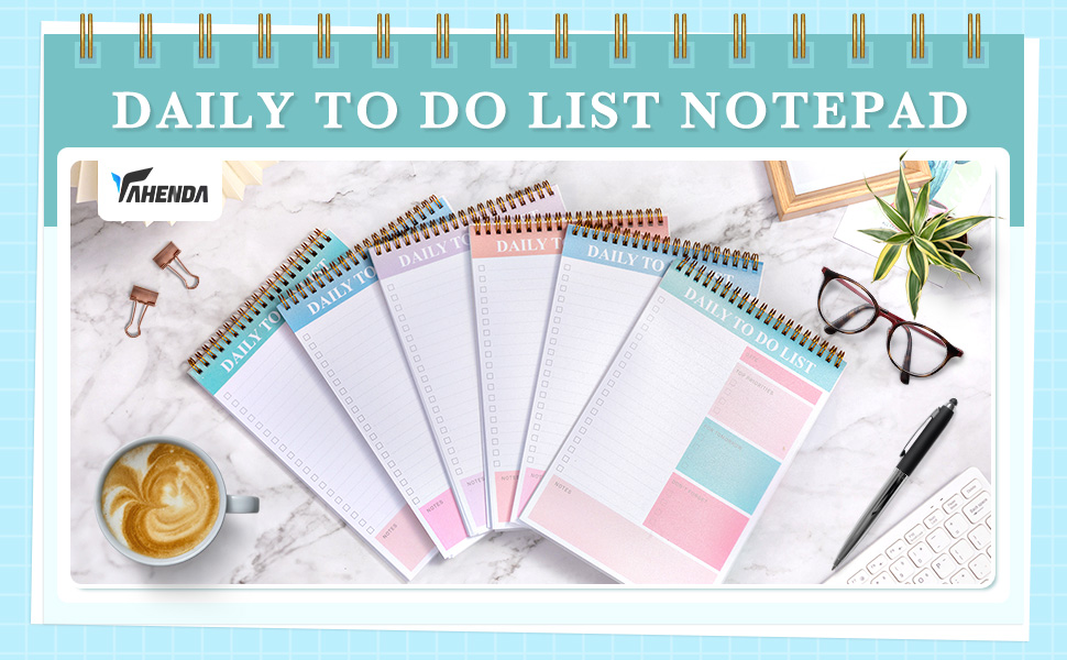 20 Pcs Daily to Do List Notepad Daily Planner with 52 Sheets Tear Off, Spiral to Do