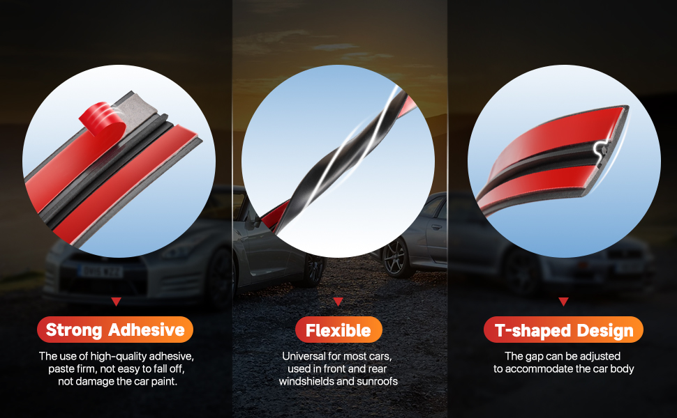 20FT Car Windshield Weather Stripping Rubber Windshield