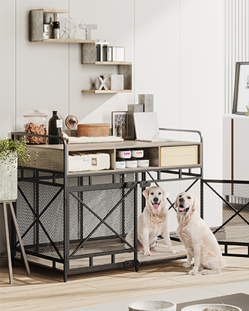 Large dog crate furniture