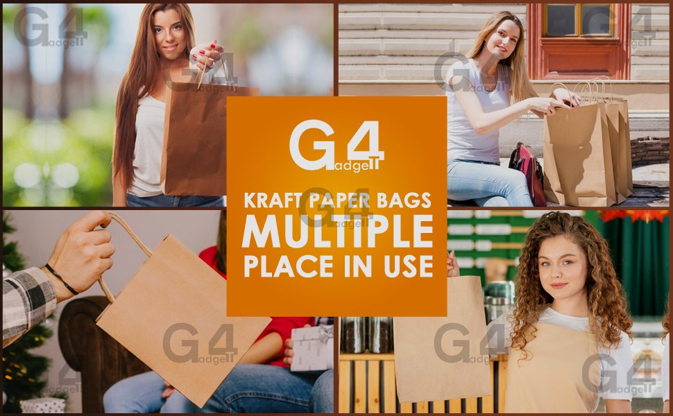 Kraft Shopping Carrier Bags for Kid Parties