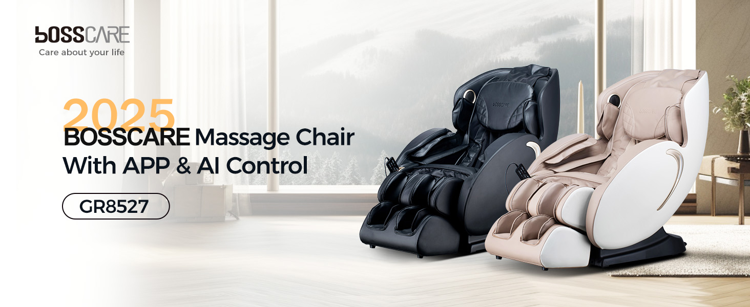 2025 BOSSCARE Massage Chair With APP Control, zero gravity massage chairs full body with heat