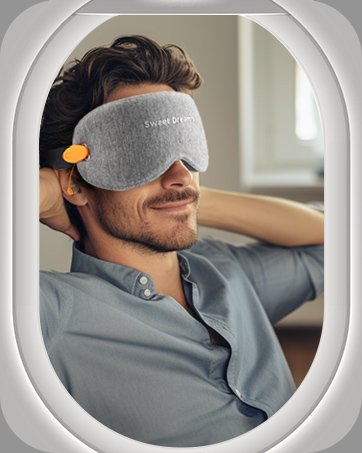 3D Contoured Cup Sleep Eye Mask with Ear Plugs,Noise Canceling Sleeping Masks for Men Women