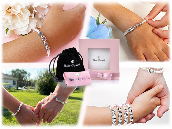 Baby Crystals Bracelets for Girls Teen Girl White Pearl Bracelet Birthday Girl Baptism Jewelry Gift