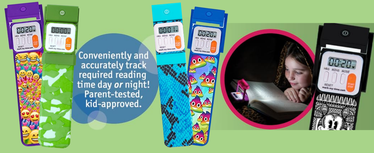 MarkMyTime Digital Bookmark and LED Book Light Timer