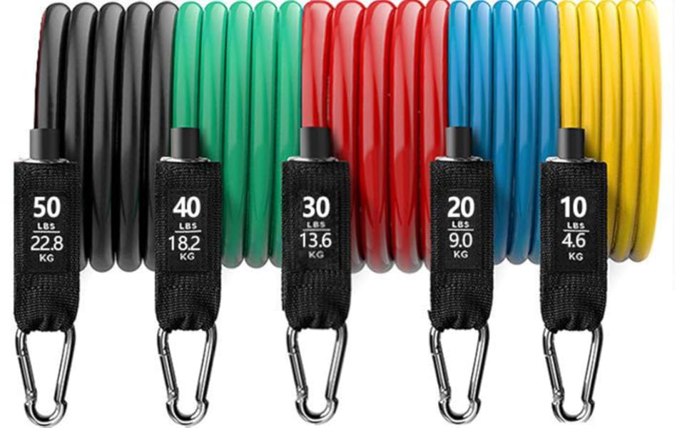 Fit Simplify Resistance Loop Exercise Fitness Bands with Instruction Guide and Carry Bag, Set of 5 Fit Simplify Resistance Loop Exercise Fitness Bands with Instruction Guide and Carry Bag, Set of 5