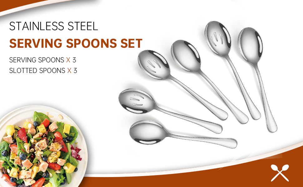 tiokin Serving Spoons,Include 3 Serving Spoon And 3