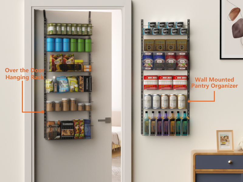 Aconfei Over The Door Pantry Organizer, 5+1 Tier Pantry