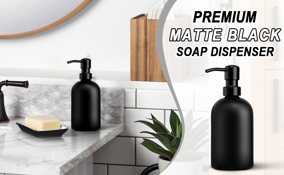 GMISUN Black Soap Dispenser, Dish/Hand Soap Dispenser with
