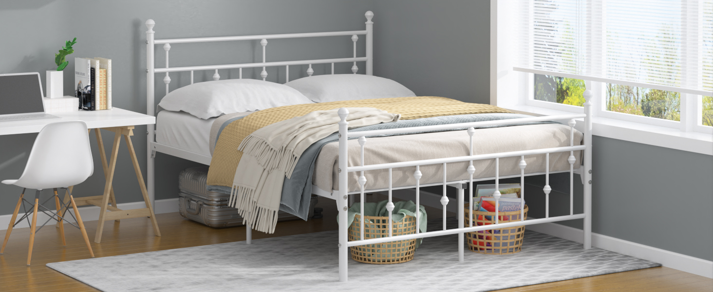 Weehom Full Size Bed Frame with Headboard and Footboard
