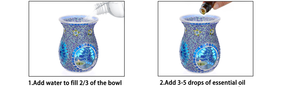 Mosaic Glass Wax Melt Warmer Candle Fragrance Oil Warmer