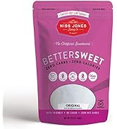 Miss Jones Baking BetterSweet MonkFruit & Erythritol Sweetener, Keto & Paleo, White Granular (Pac...