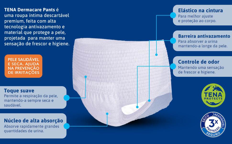 Fralda tena slip noturna g, Fralda tena noturna g, tena pants, Fralda geriatrica plenitude p/m