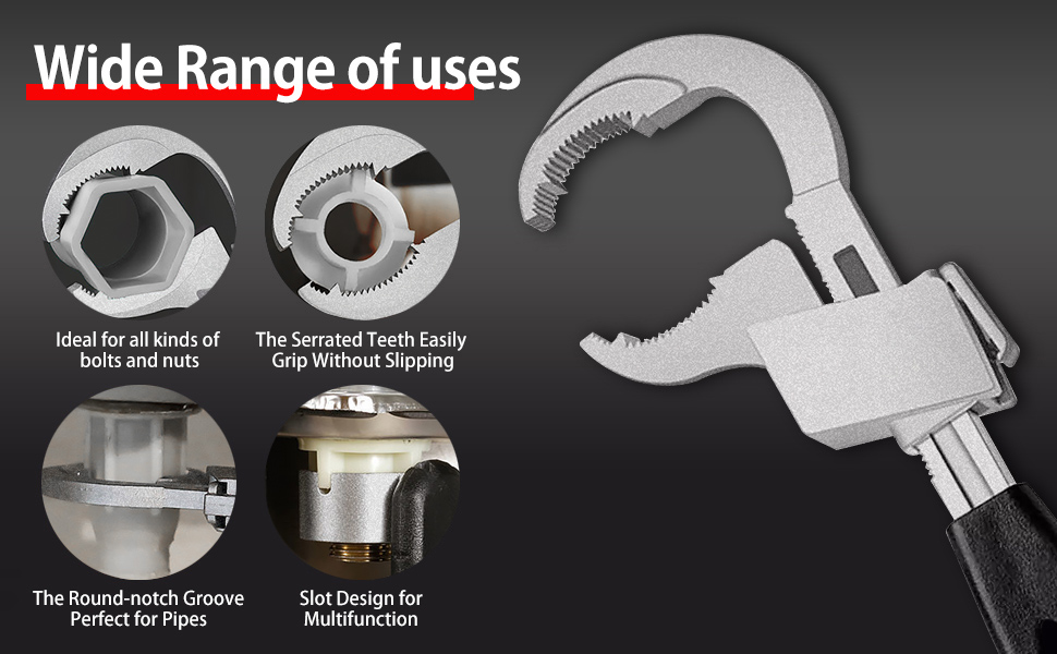 Your's Bath 4in1 Multifunctional Plumbing Tools Basin Wrench Adjustable Faucet and Sink