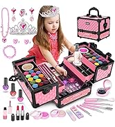 Hollyhi 62Pcs Kids Makeup Kit for Girl, Washable Play Makeup Toys Set for Dress Up, Beauty Vanity...