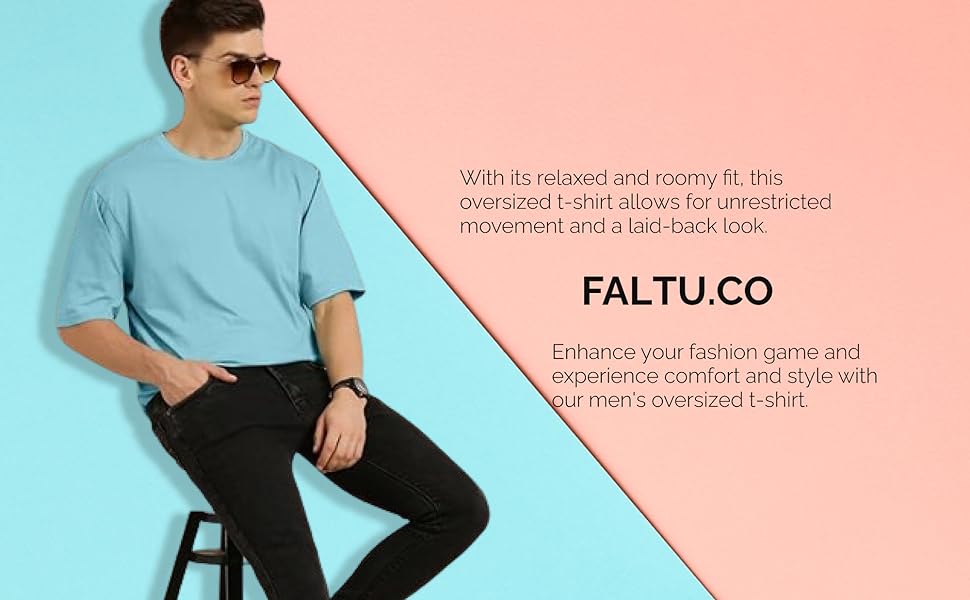 Cotton Blend Half Sleeve Oversized T Shirts for Men | Drop Shoulder Mens Oversized T Shirts