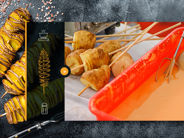 超ハイパワー✨電動ポテトカッター　高級ステンレス＆ブラックボディ　欧州クオリティ Amazon | Huanyu 電動スライサー 業務用 ポテトカッター 全体