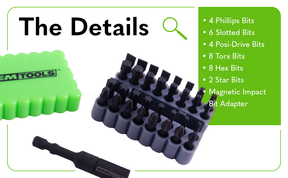 DRT セット Amazon.com: OEMTOOLS 25959 33 Piece Security Bit Set