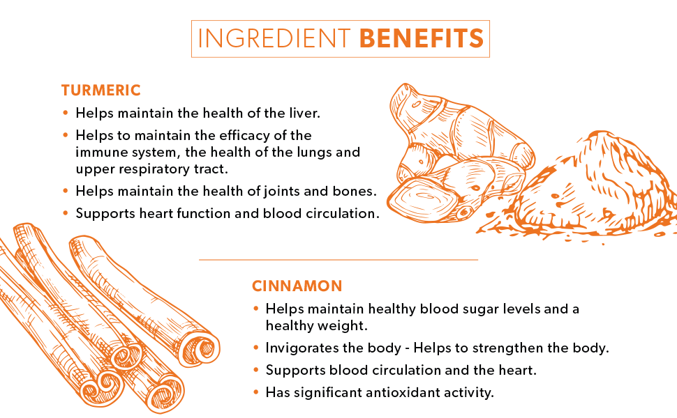 NutraTea Turmeric & Cinnamon Functional Herbal Tea - Ingredients