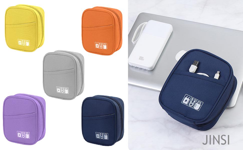 Small Cable Organiser Bag Travel Electronics Pouch Tech Accessories Case for Chargers