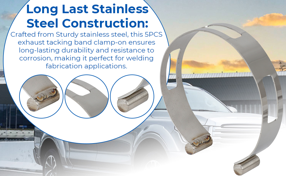5PCS Exhaust Pipe Tacking Band For Tig Welding Fabrication 2&#34; 2.5&#34; 3&#34; 3.5&#34; 4&#34;