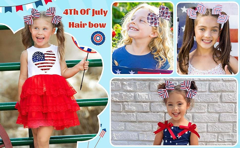 4th of july hair bow