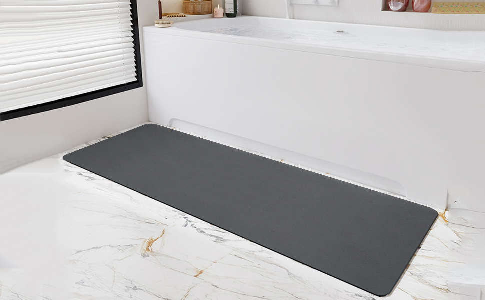 Acidea Diatomaceous Earth Bath Mat, 39"x17" Large Stone Bath Mat, Super
