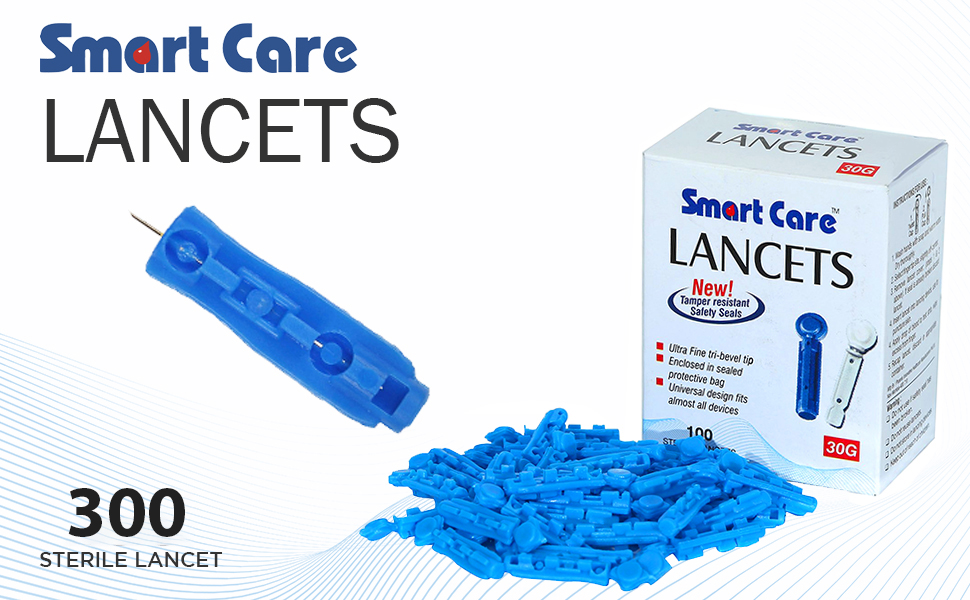 SMARTCARE Round Lancet Needle Precision Pack of 300 for Accurate and