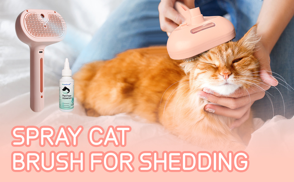 SelfCleaning Spray Cat Brush for Shedding and Wash Free