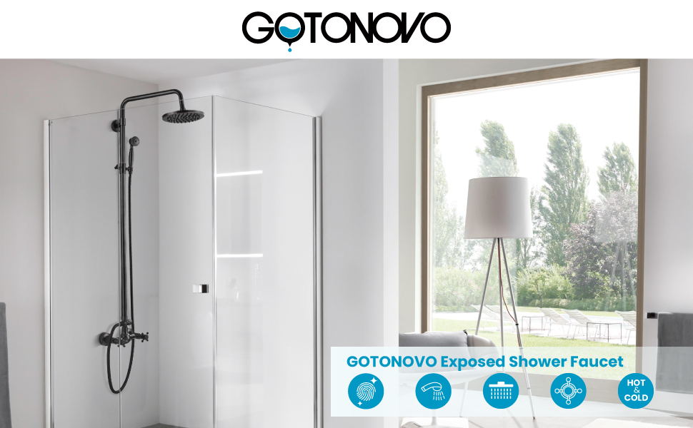 Oil Rubbed Bronze Rain Shower System Set 2 Knobs Mixing 8