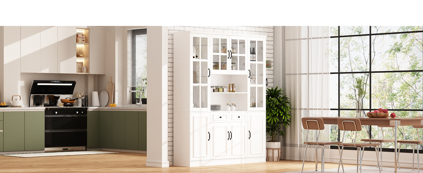 DiDuGo Large Kitchen Hutch Storage with Hutch