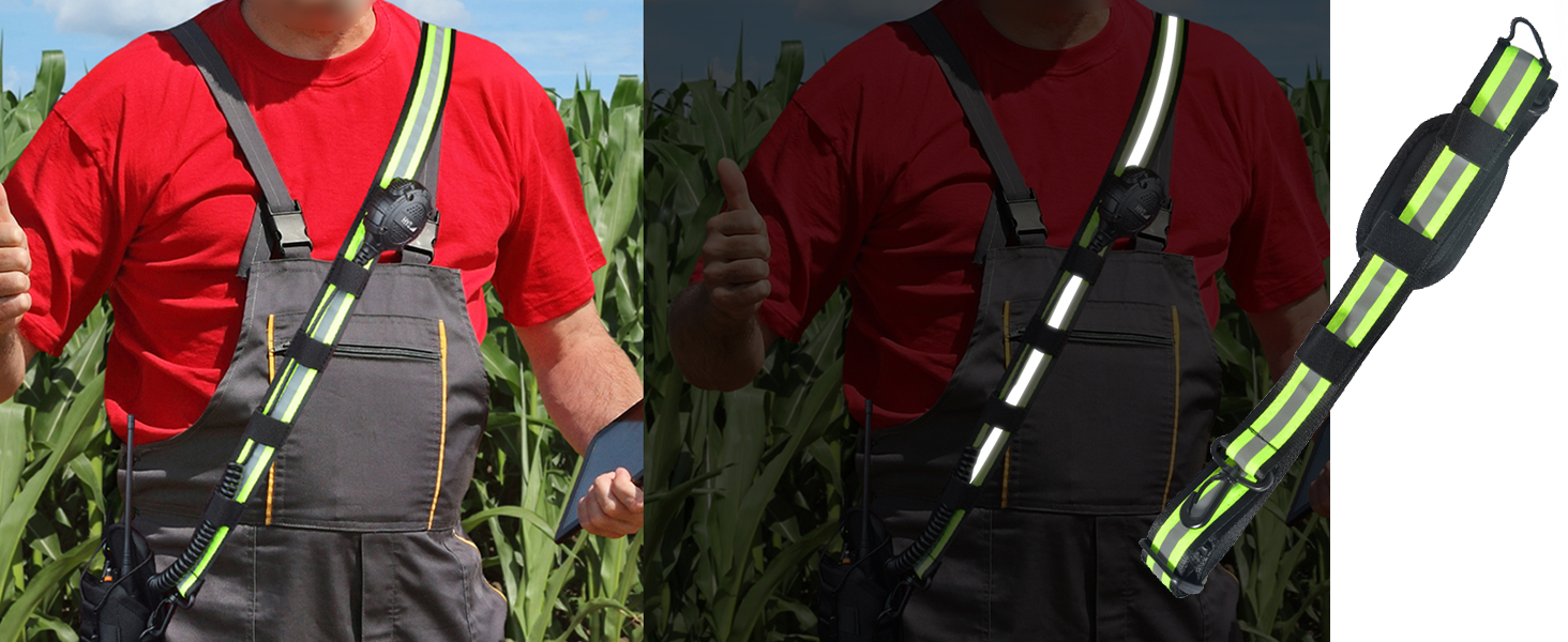 Reflective/Security Shoulder STRAP with Waist Strap, Adjustable Nylon Straps with Buckle