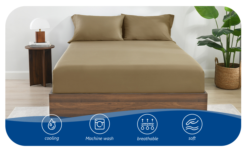 Twin XL Fitted Sheet Only, 100 Viscose Made from Bamboo