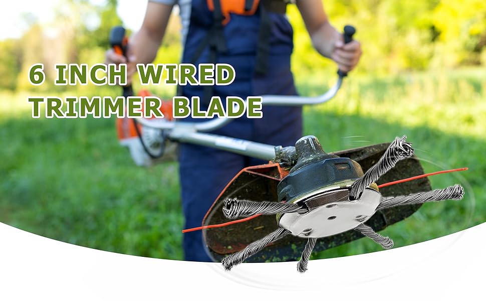 SORANGEUN 6inch Wired Trimmer Blade,Upgraded Indestructible
