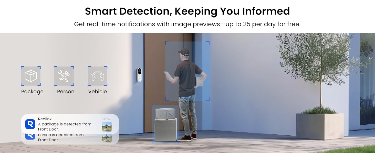 REOLINK Wireless 2K Battery Video Doorbell Camera