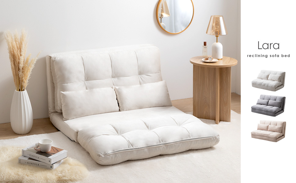 ソファベッド アイボリー HAGiHARA ソファベッド 幅110cm 肘付 （ 1人掛け 2人掛け 一人