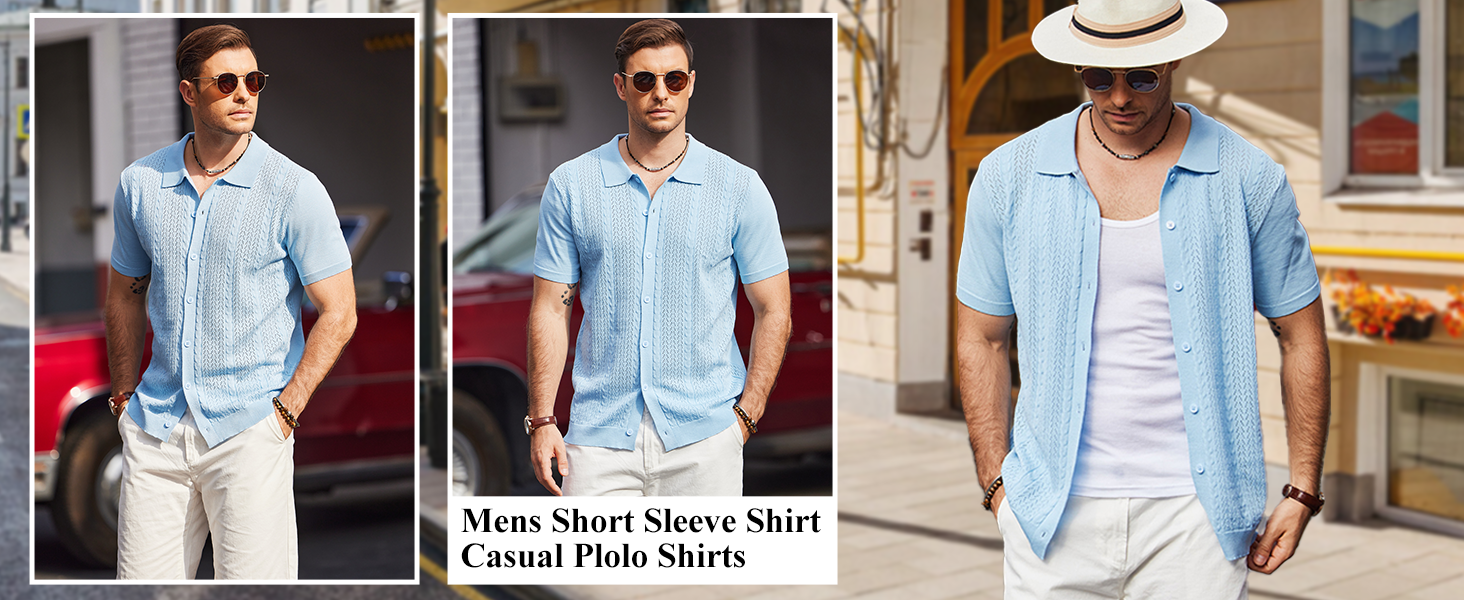 knit polo men