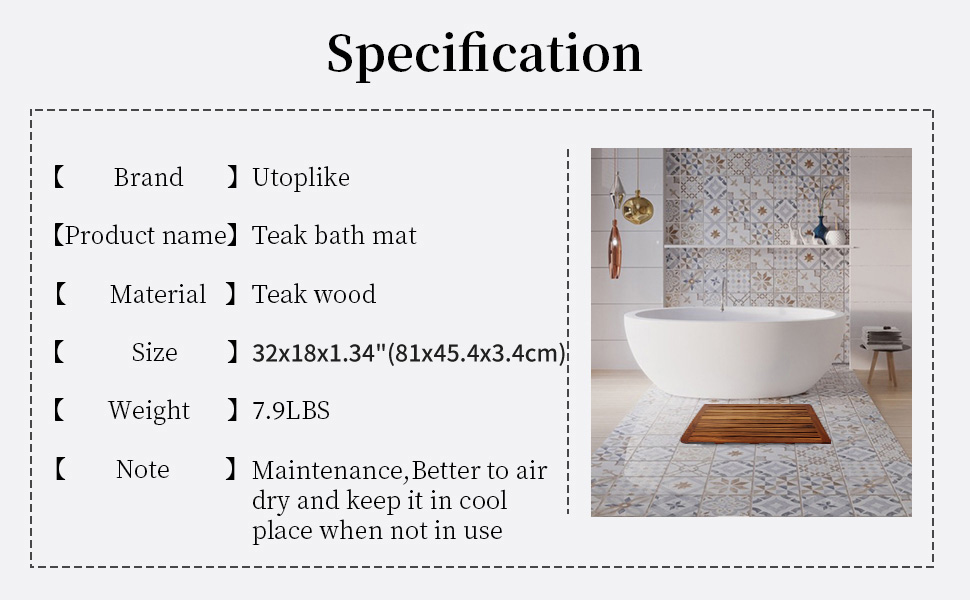 teak bath mat