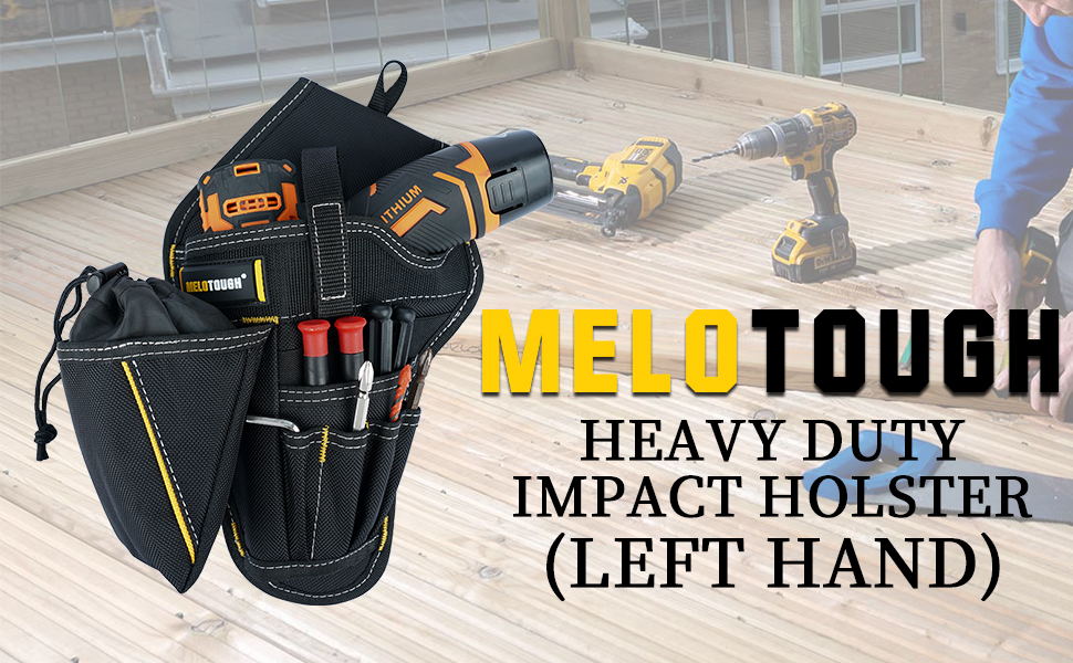 MELOTOUGH Drill Holster Impact Driver Holster with Bit Pouch Heavy Duty Impact