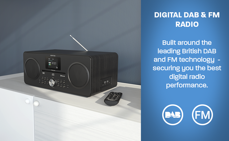DAB DAB+ Digital FM Radio, CD player, Bluetooth Stereo Speaker System